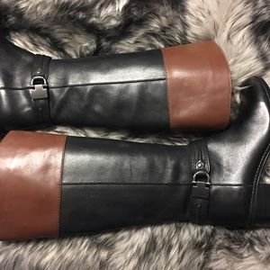 Bandolino Carlita Black & Brown Tall Riding Boots